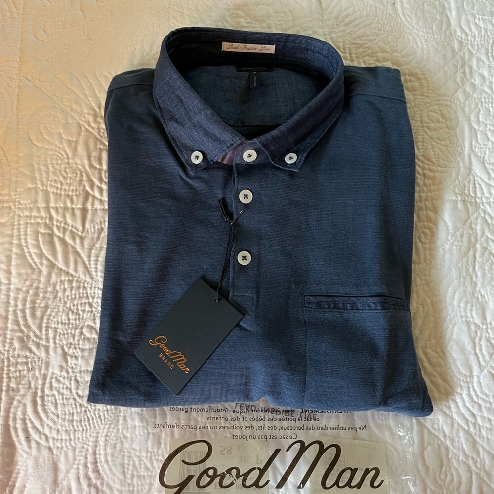 Good Man Brand Blue Casual Button Down Shirt